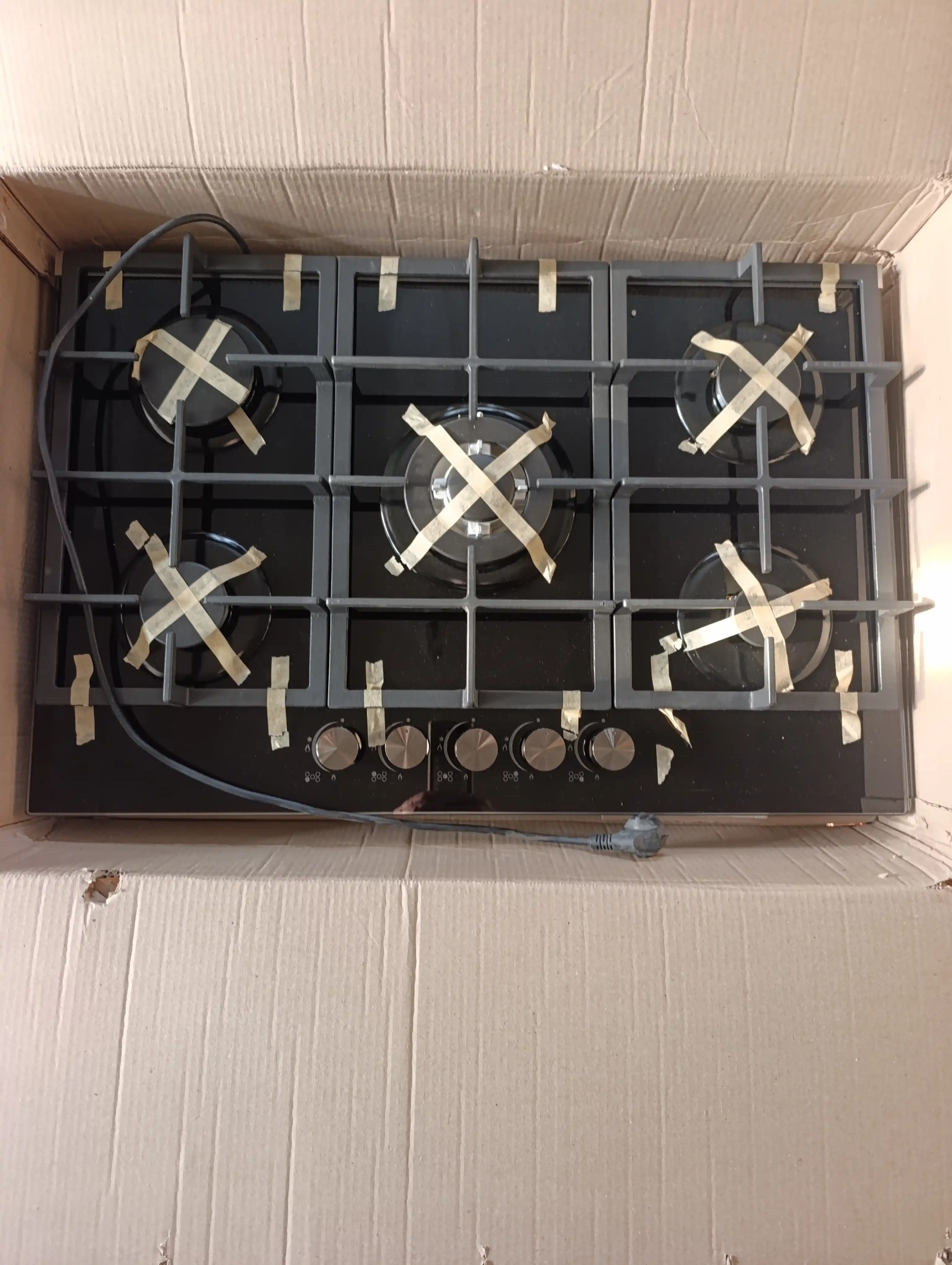 Газовая варочная панель Vitech GB9017GB / GB7001SS / GB7610GB, 5 конфорок, WOK-конфорка