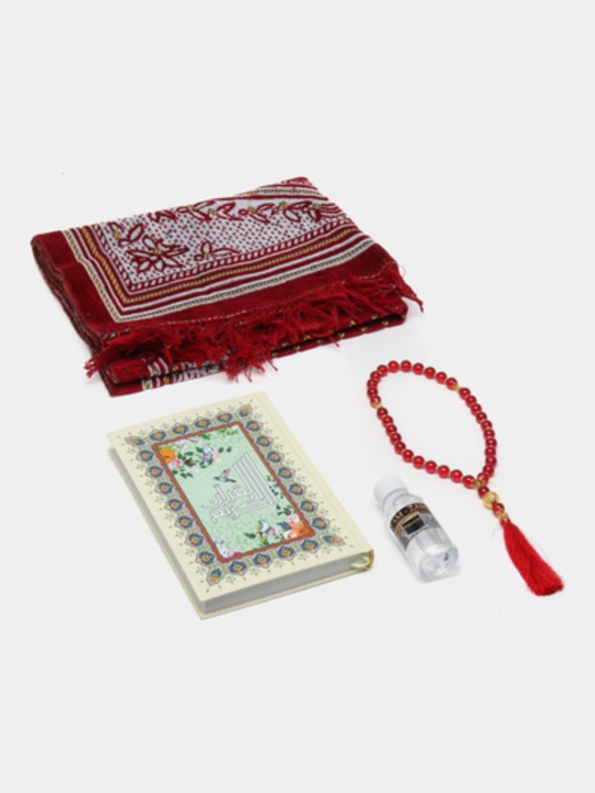 Ikki qavatli diniy to‘plam, kitob, tasbeh, hadya qutisida