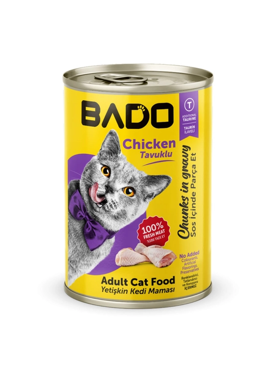 Влажный корм Bado для взрослых кошек, с курицей, 400 г - 