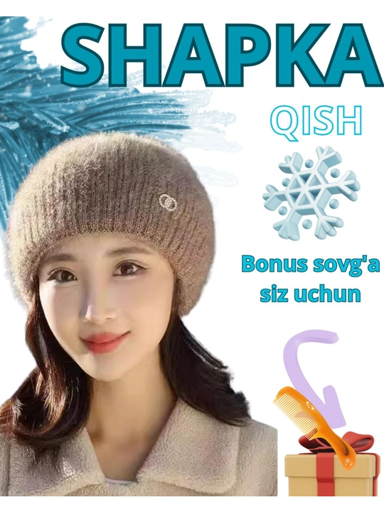 Ayollar va qizlar uchun shapka, bosh kiyimlar, qalin shapka, qish uchun shapka - 