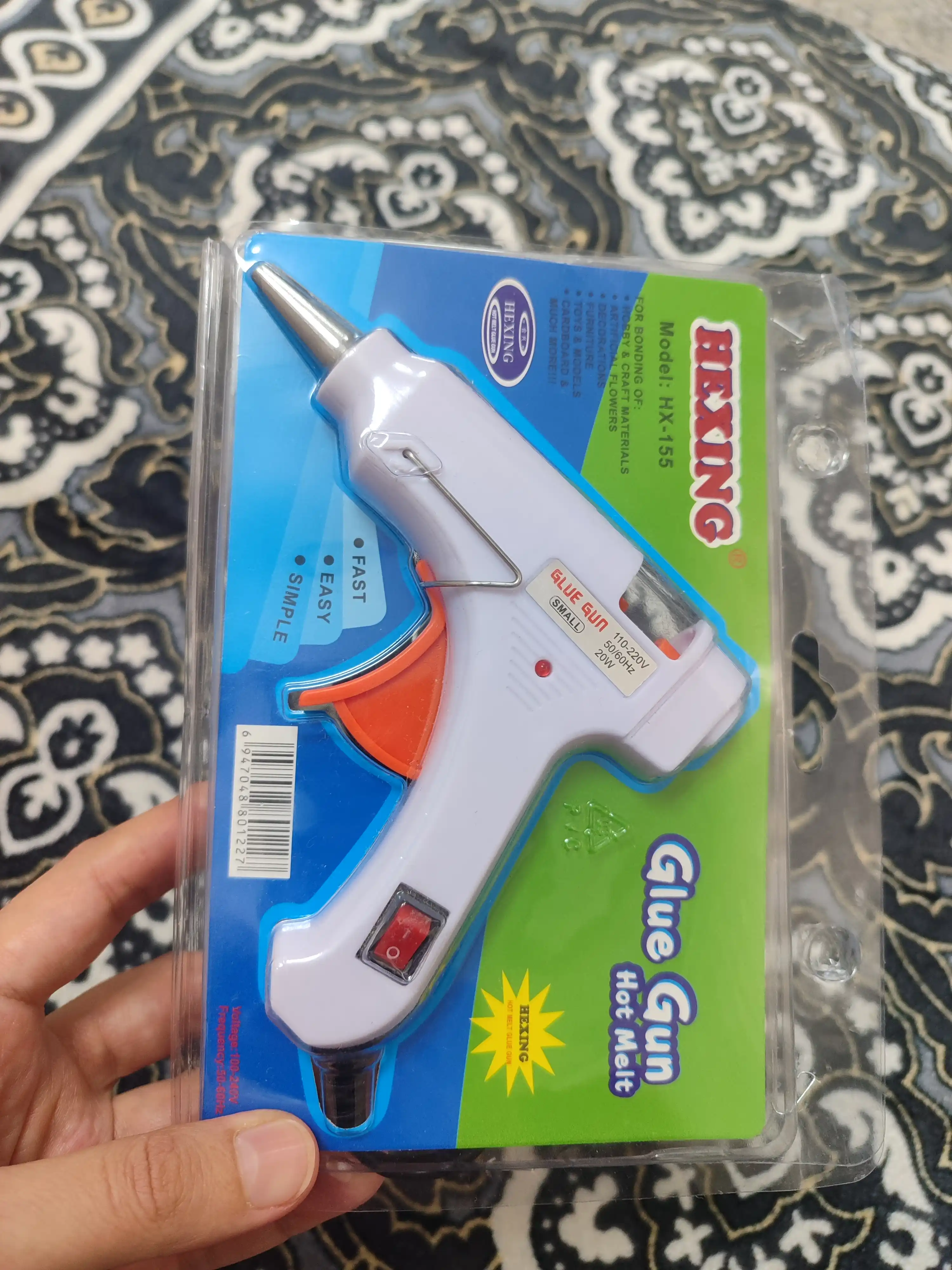 Пистолет клей- 20 W, белый и синий