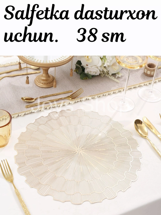 Stolga xizmat ko‘rsatish salfetkasi, 1 donadan 4 donagacha, dumaloq, diametri 38 sm - 