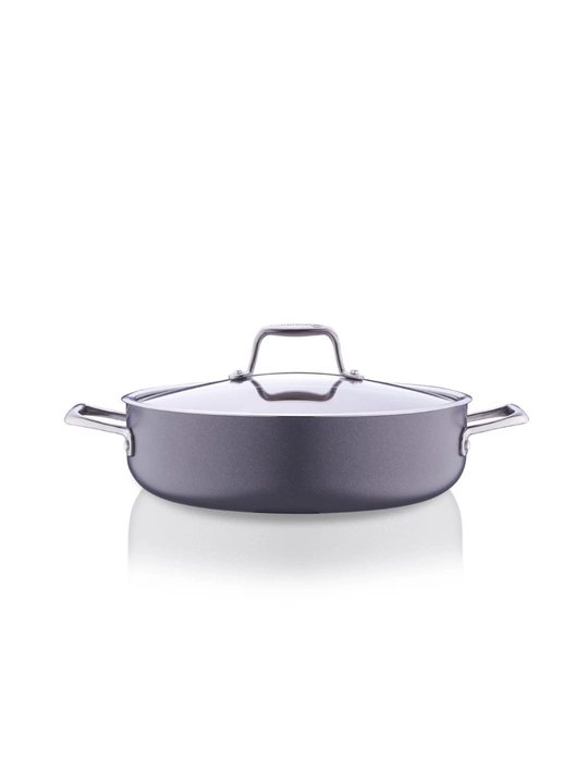 Жаровня с крышкой антипригарная керамика алюминиевая 28×7,5 см 4,5 л