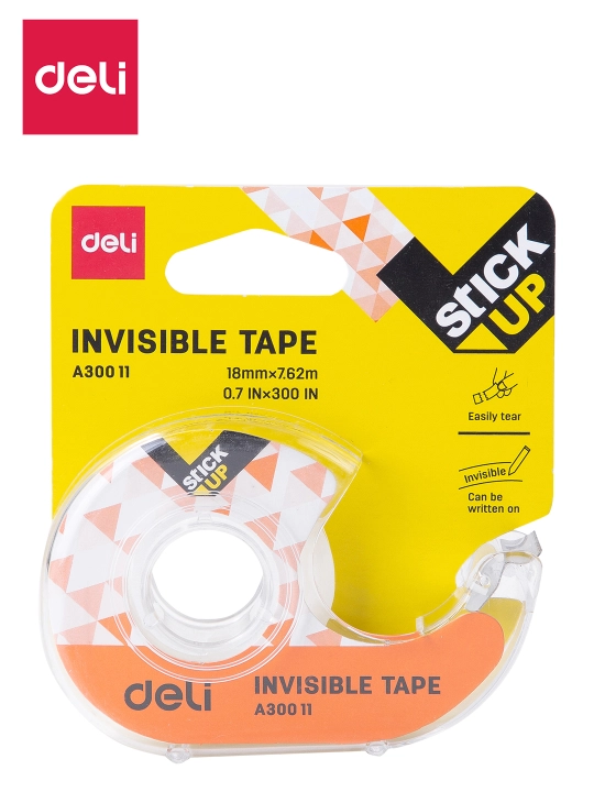 Скотч 18х7,62м с диспен. Invisible 30011 Deli, 30011-EA - 