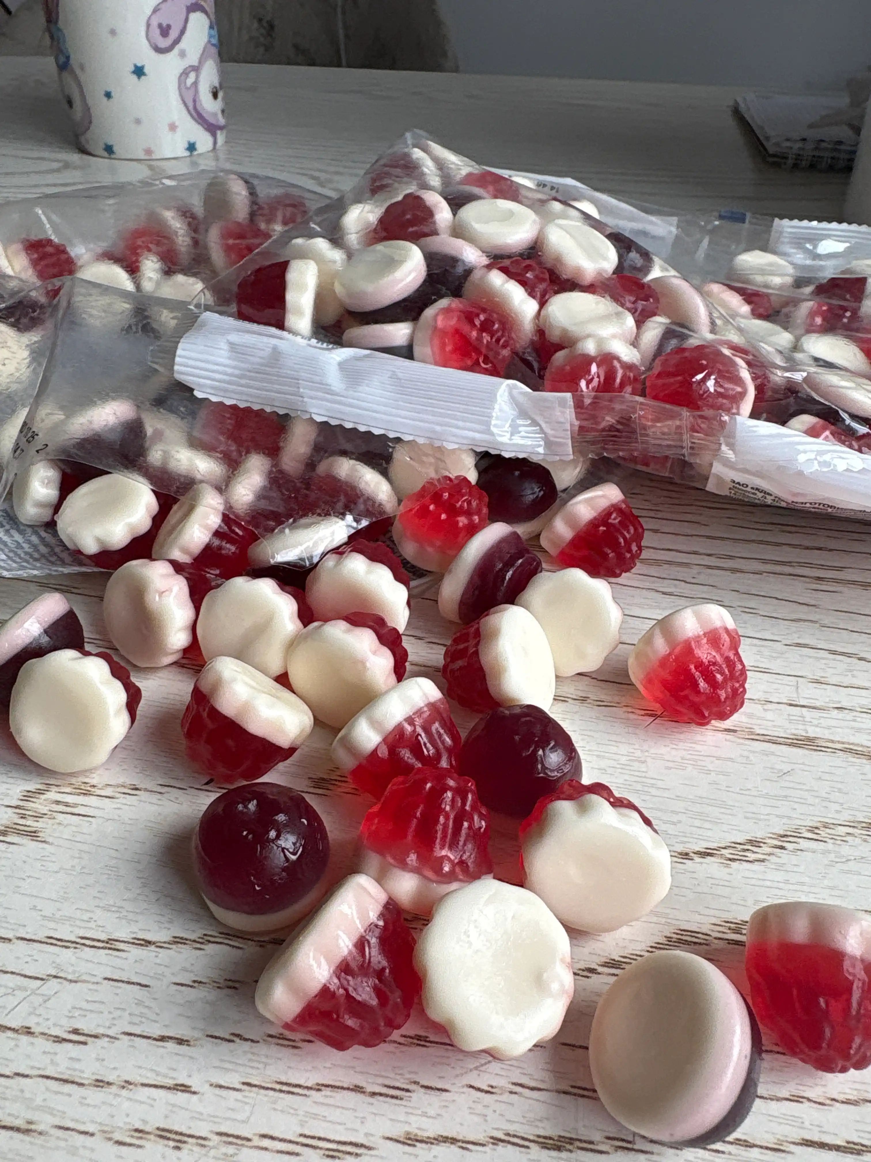 Chaynaladigan marmelad Mayama, qaymoqli malina va chernika ta'mi bilan, 500 g