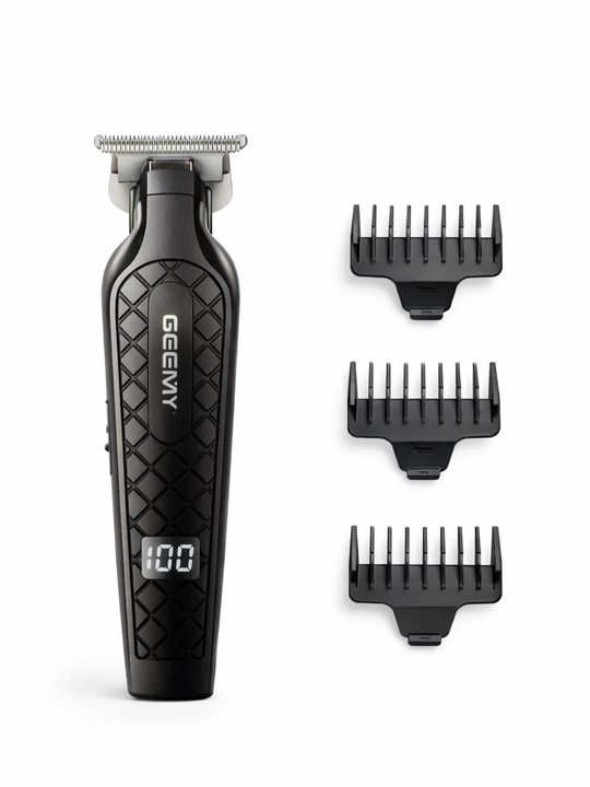 GEEMY GM-8055 professional trimmer — soqol va soch uchun, T-pichoq, USB, displey