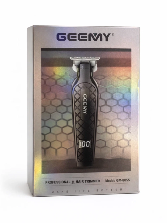GEEMY GM-8055 professional trimmer — soqol va soch uchun, T-pichoq, USB, displey
