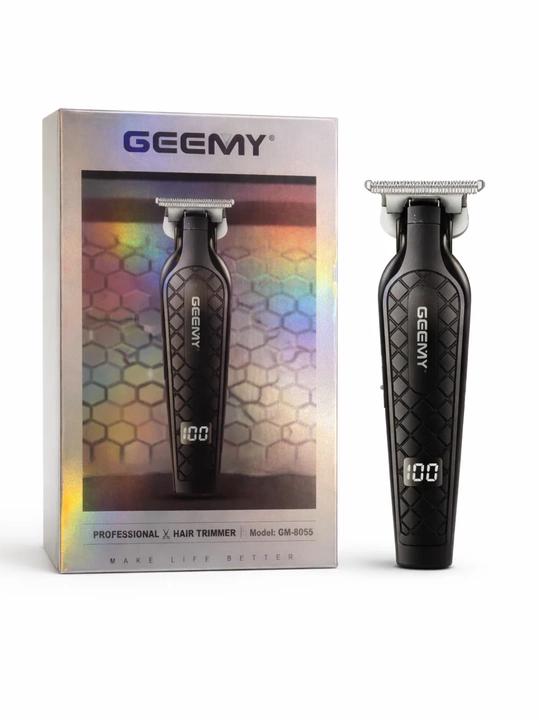 GEEMY GM-8055 professional trimmer — soqol va soch uchun, T-pichoq, USB, displey