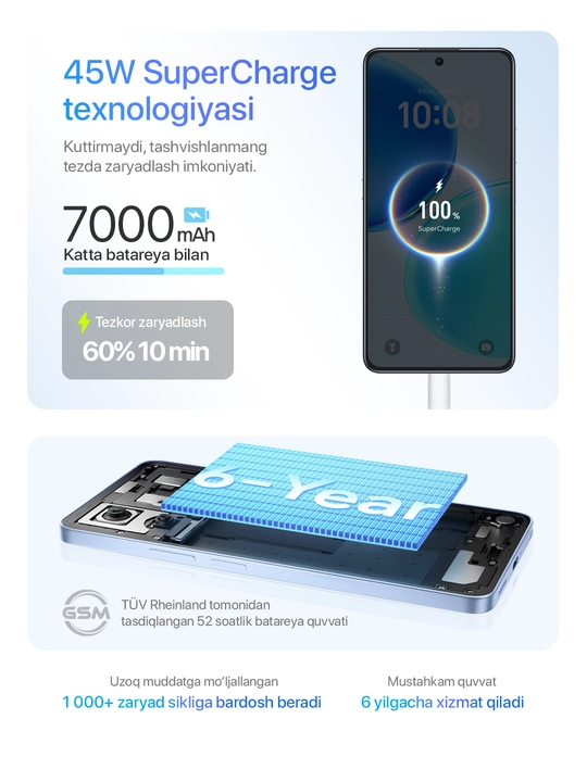 Ударопрочный смартфон HONOR X8d, NFC, 8/128/256 GB, влагозащита X8D,Honor