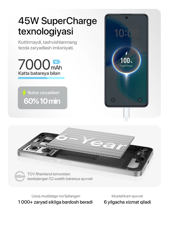 Ударопрочный смартфон HONOR X8d, NFC, 8/128/256 GB, влагозащита X8D,Honor