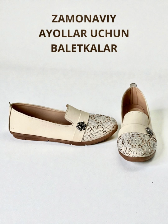 Ayollar baletkalari — yengil, qulay va nafis oyoq kiyimi 36-40 o'lchamida
