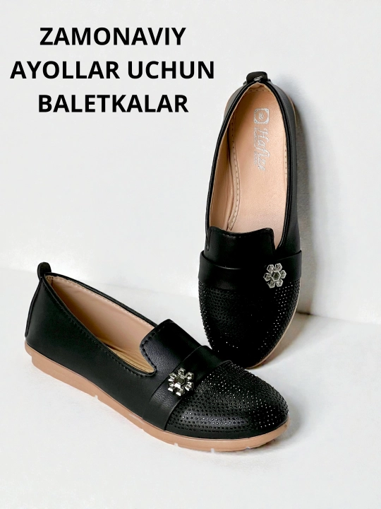 Ayollar baletkalari — yengil, qulay va nafis oyoq kiyimi 36-40 o'lchamida