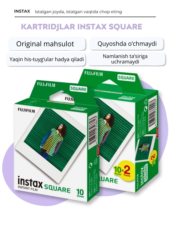 Instax SQUARE tezkor kamerasi uchun kartrij-plyonka