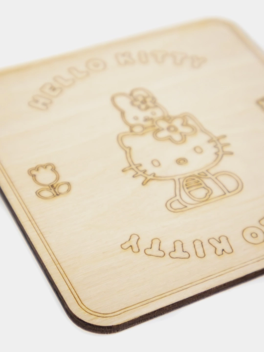 Hot pads for Hello Kitty. 4 mm sanded plywood. in a box