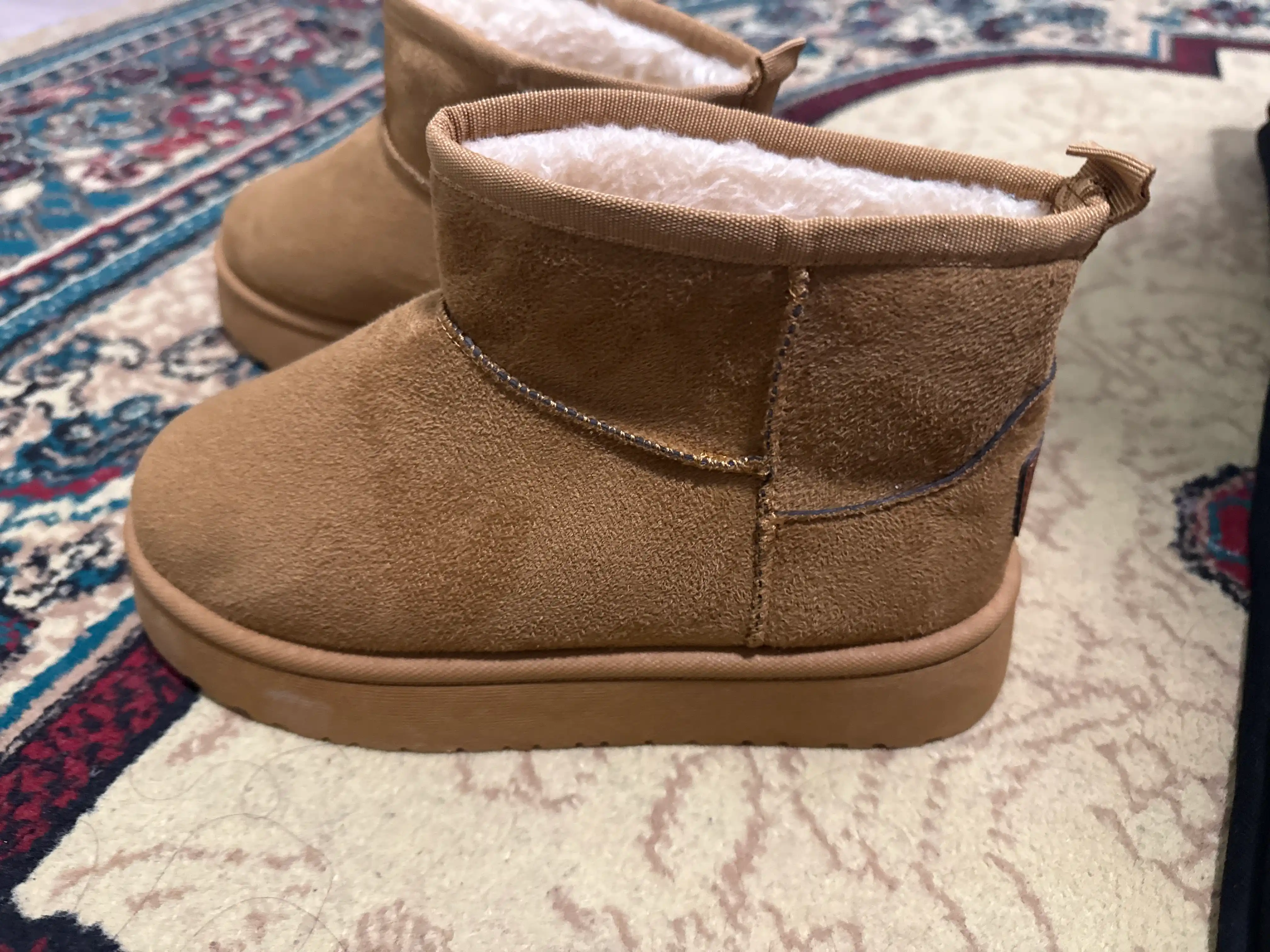 Женские сапоги UGG, замшевые сапоги UGG с мехом, сапоги UGG на толстом каблуке