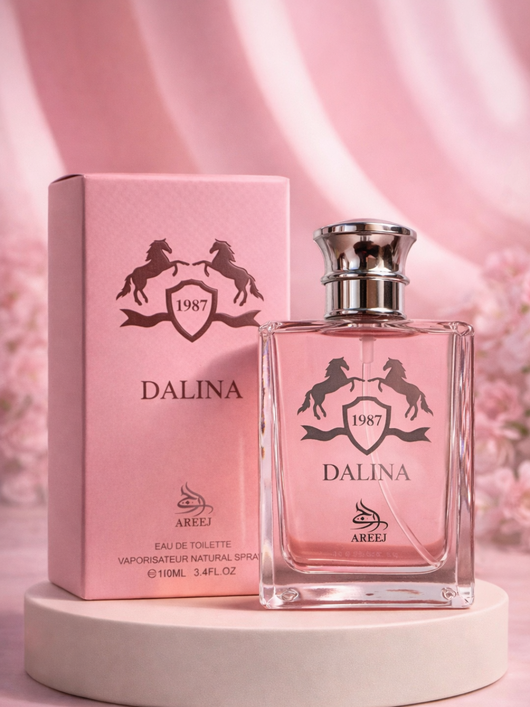 Ayollar uchun atir Areej Dalina Eau de Toilette gul-mevali hid, yengil va nafis aromat - 
