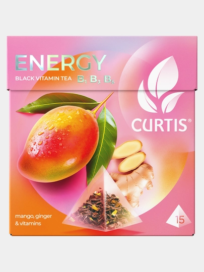 Чай Curtis "Energy Tea" черный, ароматный, 15x1,7 г, пирамидка — DANIHA-DFCVM05