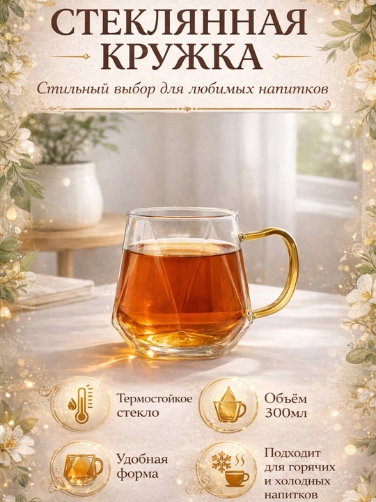 Issiq va sovuq ichimliklar uchun issiqlikka chidamli shisha krujkalar - 