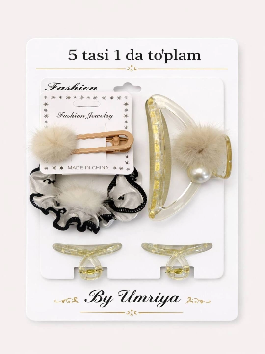 Juda chiroyli va sifatli zakolkalar to‘plami, 5 tasi 1 da - 