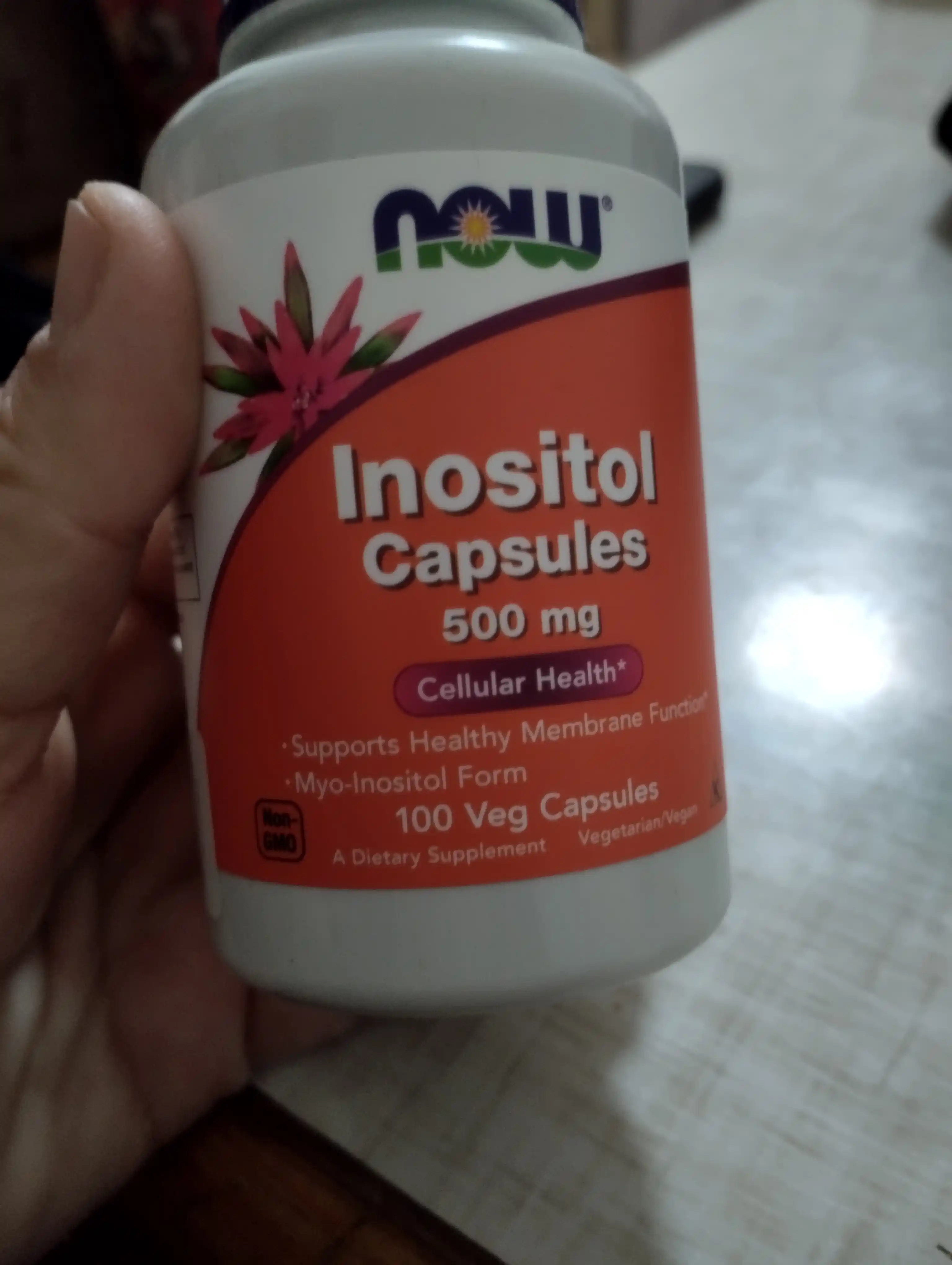 Inositol NOW Supplements 500 mg, membrana va hujayra salomatligi, 100 kapsula, Halol