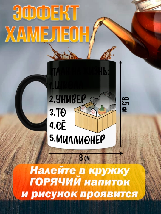 Кружка Хамелеон с приколом, Смешные кружки, подарок другу, коллеге, брату, 330мл, 1 шт