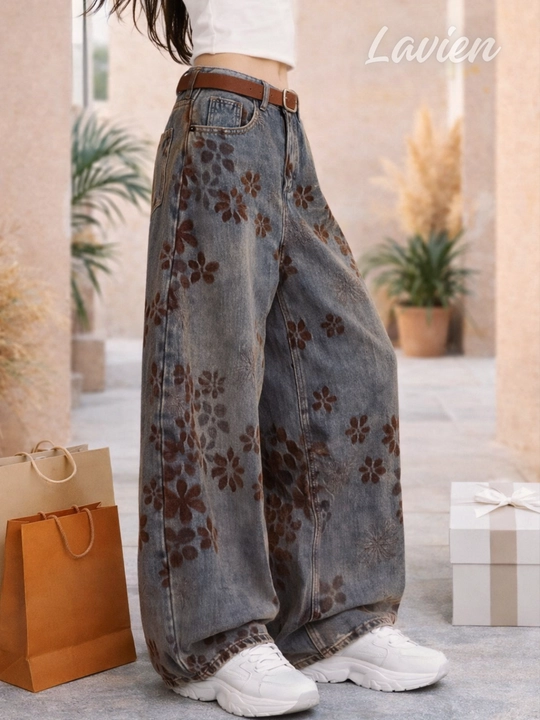 Женские джинсы багги oversize широкие прямые, стильные свободные джинсы в уличном стиле 
