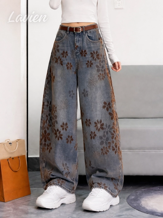 Женские джинсы багги oversize широкие прямые, стильные свободные джинсы в уличном стиле 