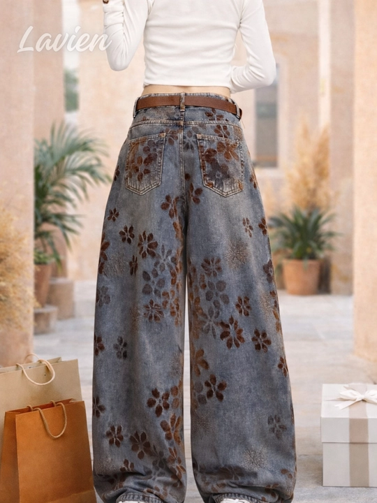 Женские джинсы багги oversize широкие прямые, стильные свободные джинсы в уличном стиле 