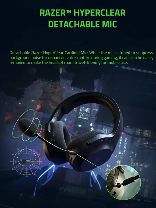 Razer Barracuda X, simsiz gaming quloqchin, barcha turdagi komp va telefonlar uchun