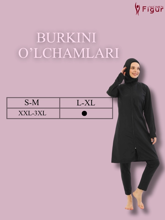 BURKINI yopiq ayollar suzish kiyimi 1500 - 8 - 15