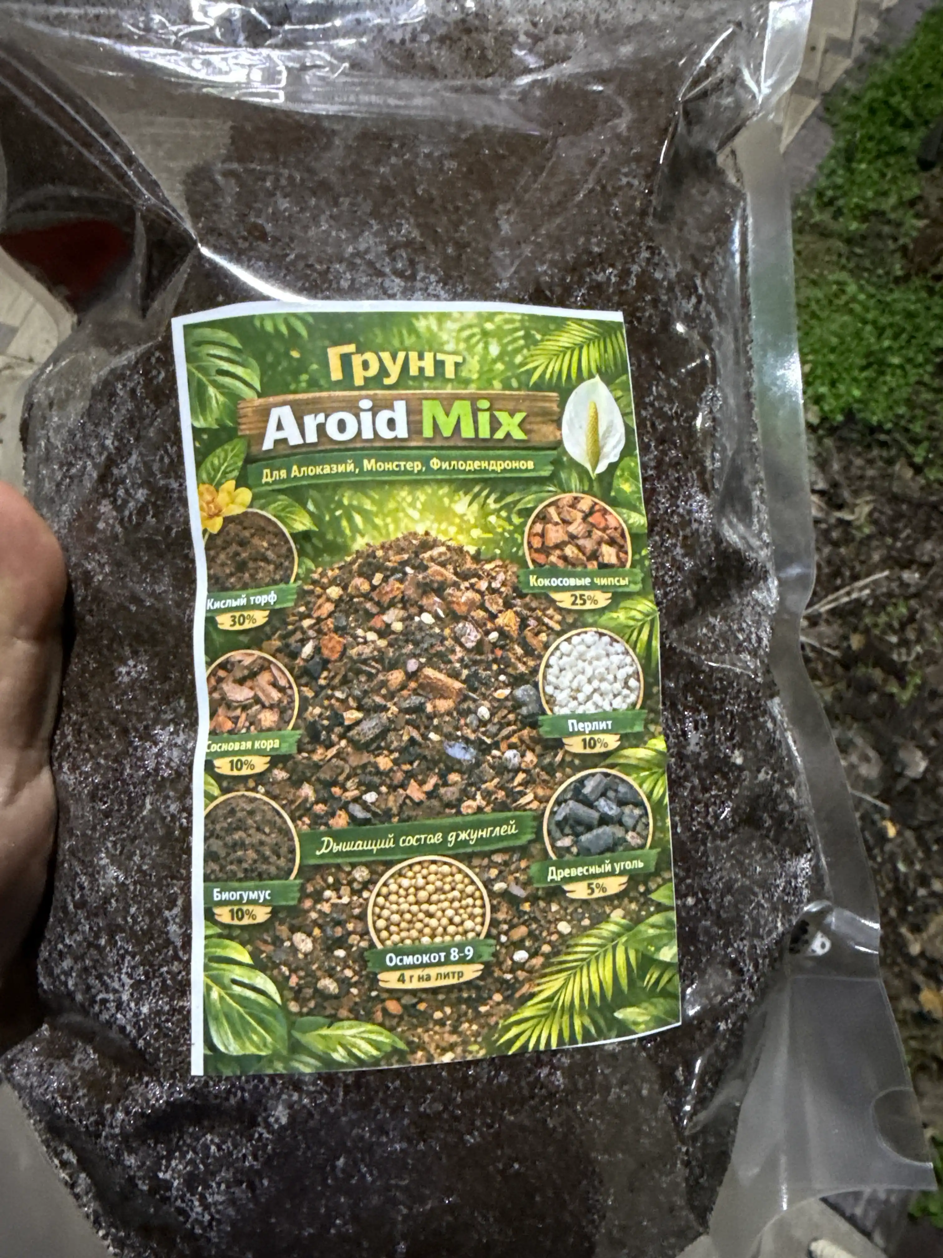Aroid Mix steril grunti: Zamiokulkas, Spatifillum, Monstera, Anturium, 8 tasi 1 da