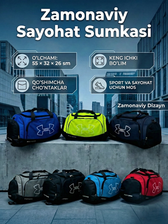 Sumka, fitnes, sport, dam olish, safar uchun 3 tasi 1 da