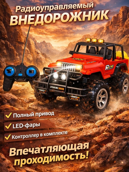Pult bilan boshqariladigan mashina (RC Car) — bolalar o‘yinchoq,  6+