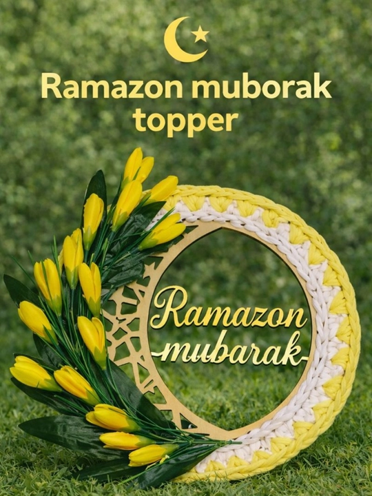 Hayit bayram,  ramazon oyi bezagi, diod lampa sovg'a, ilgich bilan 35x35 sm bayram bezagi