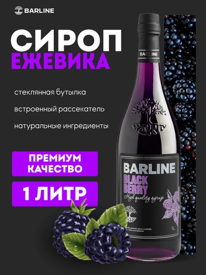 Barline Blackberry ежевичный сироп для коктейлей, лимонадов и десертов, 1 л — 1232211-EJEVIKA