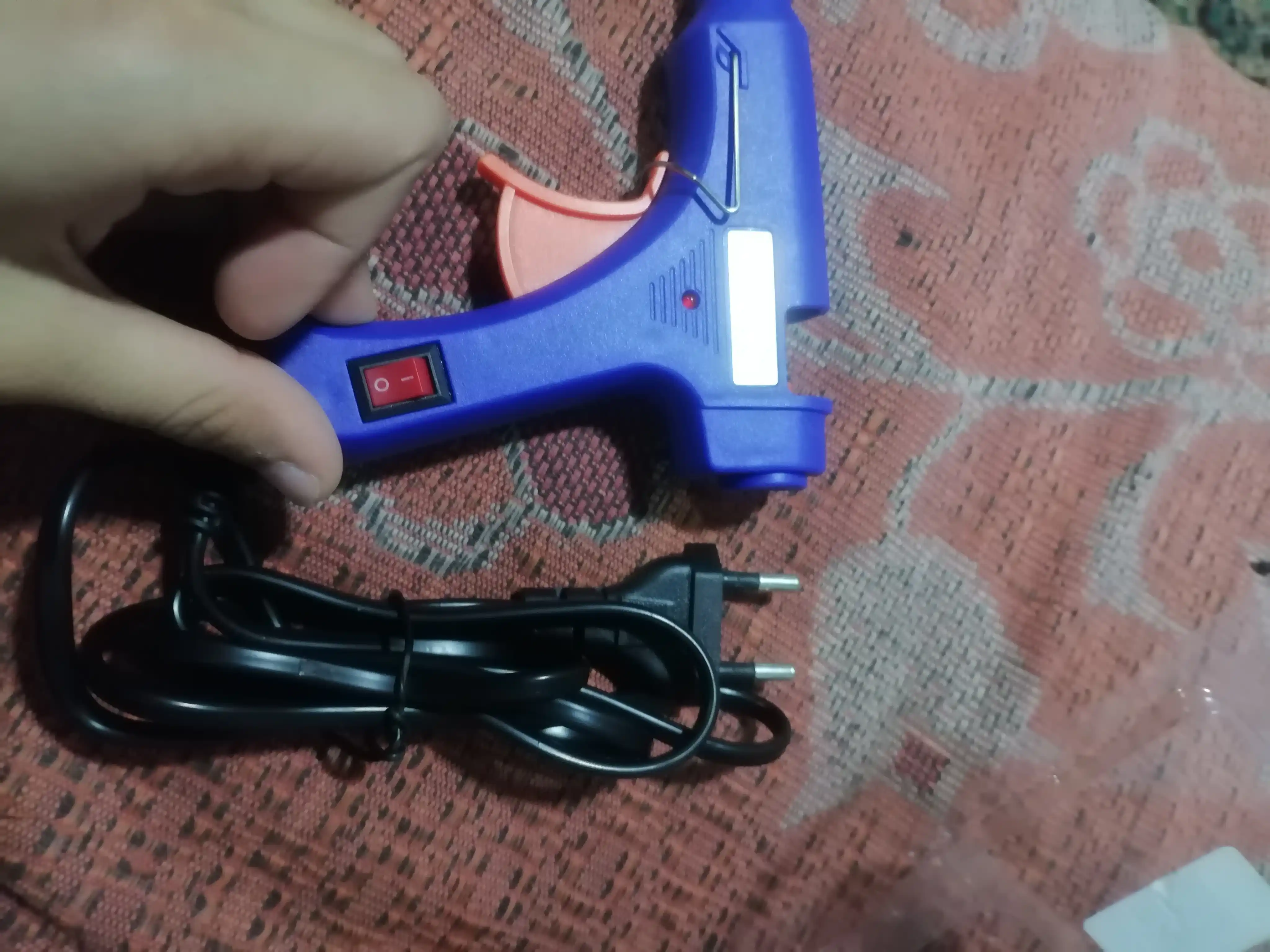 Пистолет клей- 20 W, белый и синий