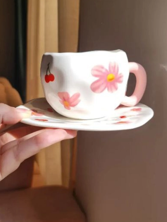 Чашка с блюдцем, чайная, кофейная чашка, подарочная посуда, керамическая чашка - 