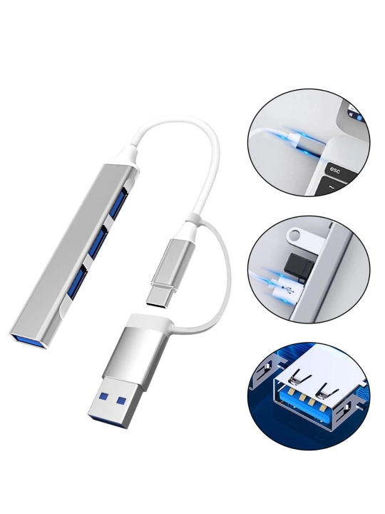 4 portli USB HUB 3.0 Type-C Hub konsentratori, USB porti