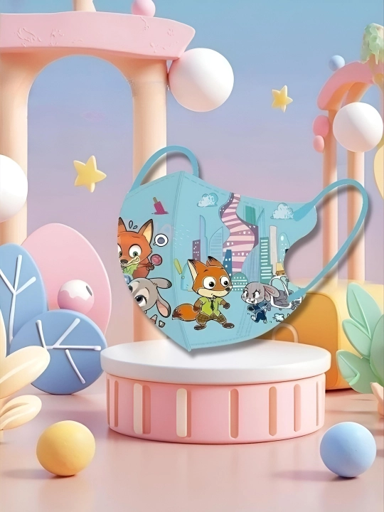 Одноразовая детская маска KN95, 3–12 лет, мультяшный дизайн Zootopia - 