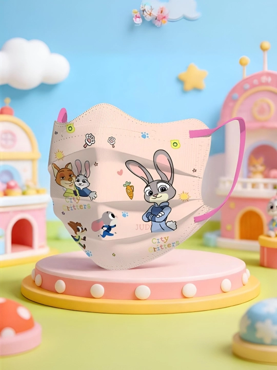 KN95 bir martalik bolalar niqobi, 3–12 yosh, multfilm dizayn Zootopia - 