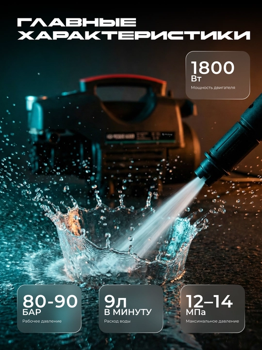 Yuqori bosimli Alfa Karcher apparati, 1800W - avtomobil yuvish moslamasi