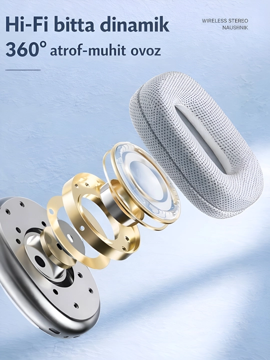 Simsiz Bluetooth quloqchinlar P9, to'liq o'lchamli, mikrofonli