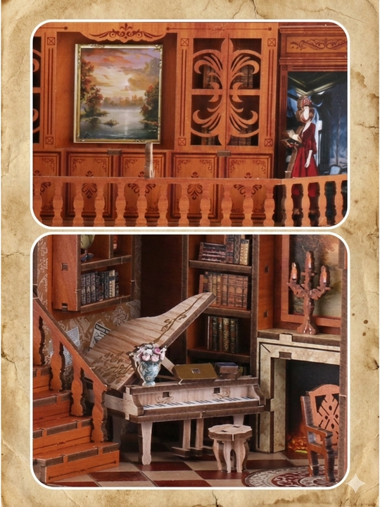 Rumboks Book Nook 3D sensorli yoritgichli "Grimm uyi" konstruktori