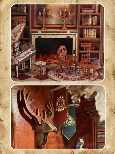 Rumboks Book Nook 3D sensorli yoritgichli "Grimm uyi" konstruktori