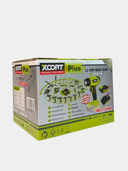 Строительный фен XCORT XDC21-550DK  Аккумуляторный – 20В, 550°C, 2.0Ач