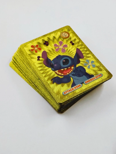 Игральные карты в стиле Stitch — 55 штук, цветной дизайн, идеально для подарка и декора — TYCH-STICH-БРОНЗ