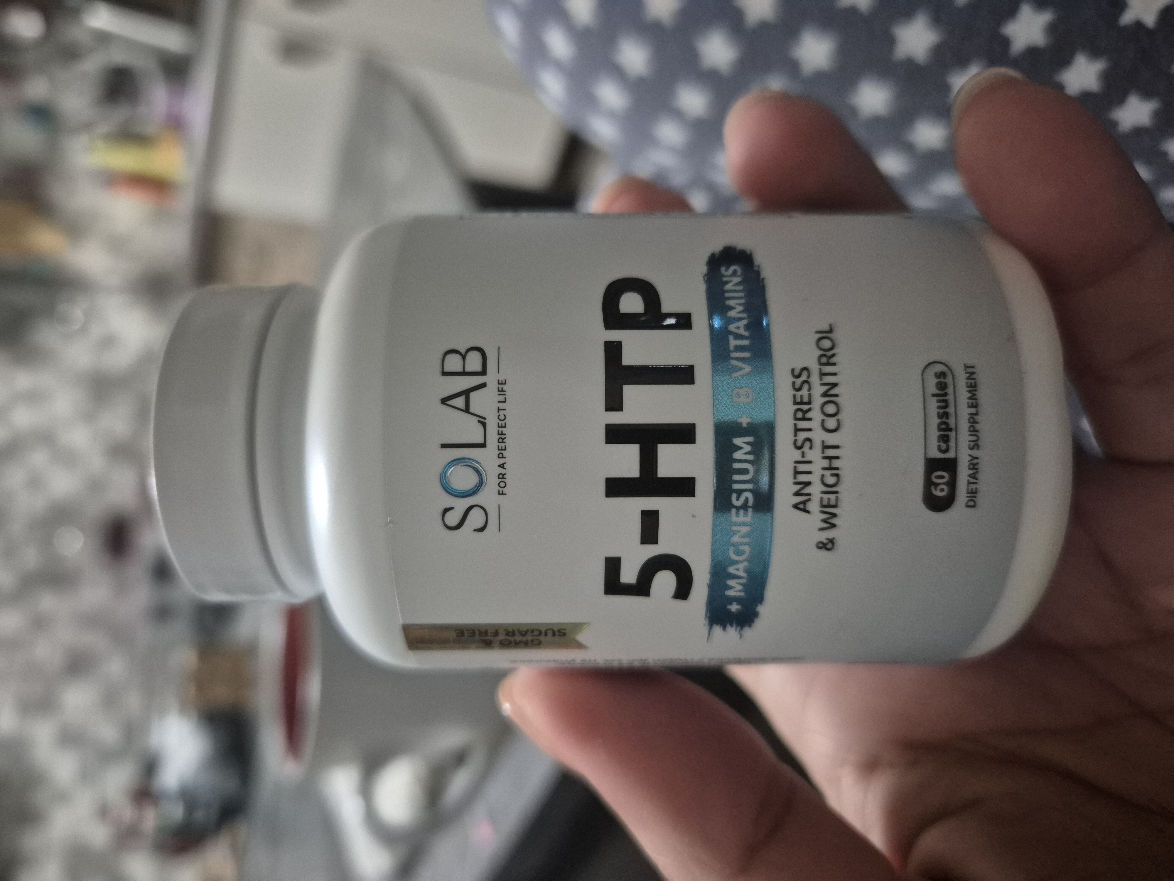 5-HTP Magniy va B guruhi vitaminlari bilan, SOLAB, 60 kapsula