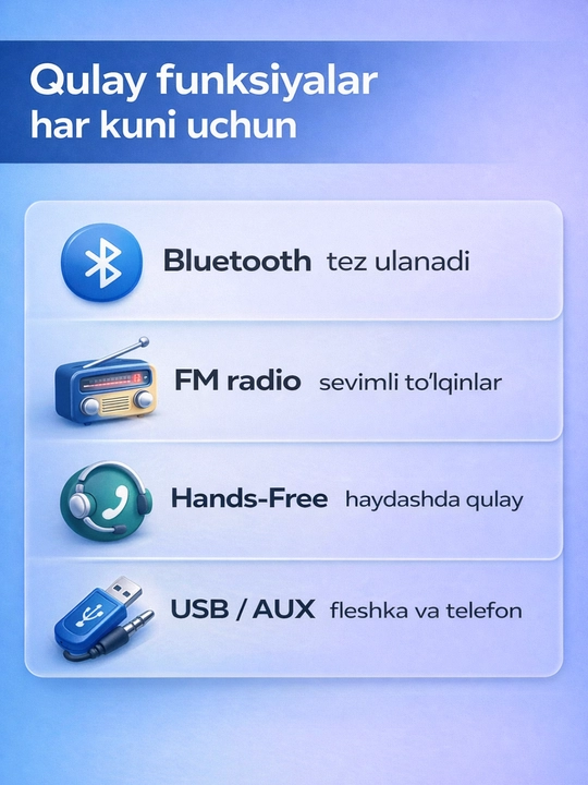 Avtomagnitafon Pioneer 2 pult Bluetooth, USB, AUX, FM radio magnitofon