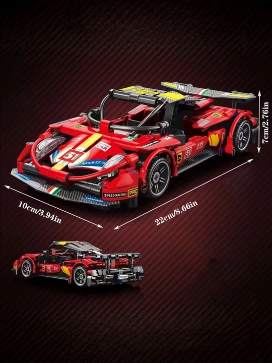 Модель автомобиля с инерционным механизмом, конструктор Lego, автомобиль Ferrari, Bugatti