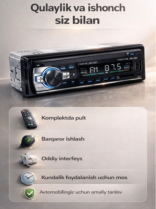Avtomagnitafon Pioneer 2 pult Bluetooth, USB, AUX, FM radio magnitofon